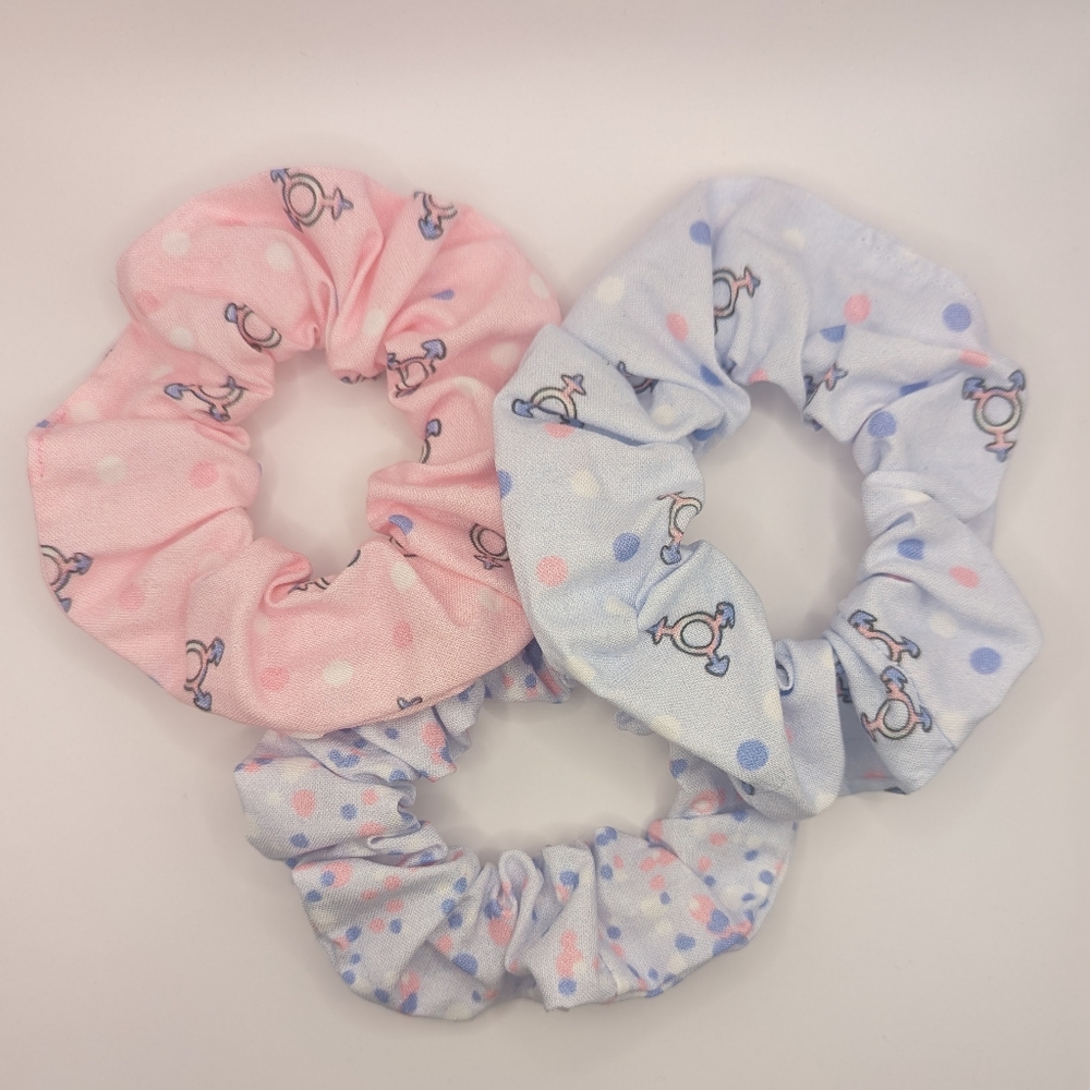 Trans Pride scrunchie trio